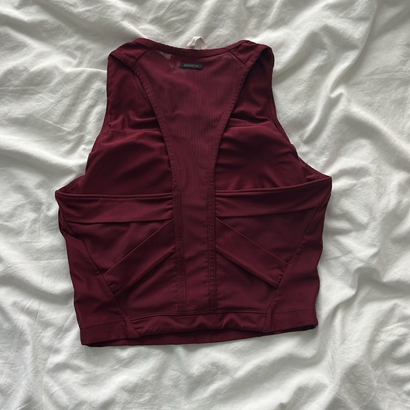 Burgundy Active Crop Top - Picture 2 of 4